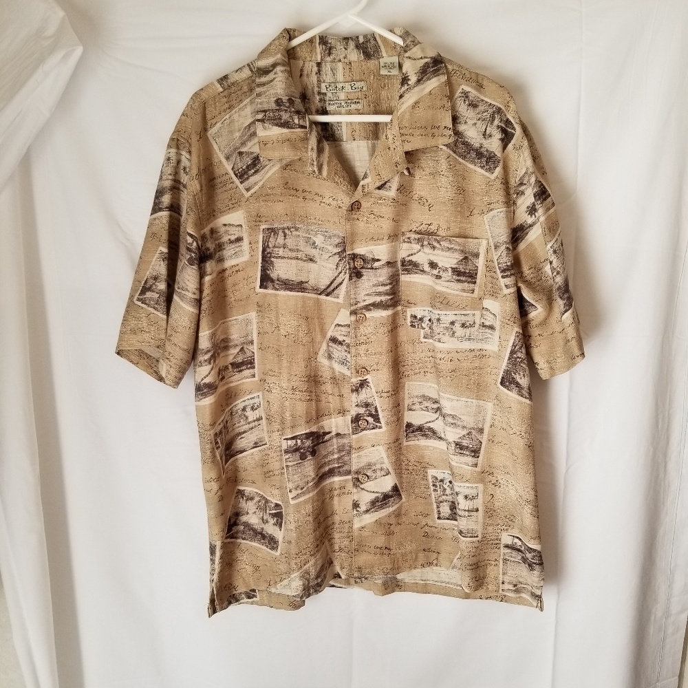 Batik bay Hawaii 100% silk button down